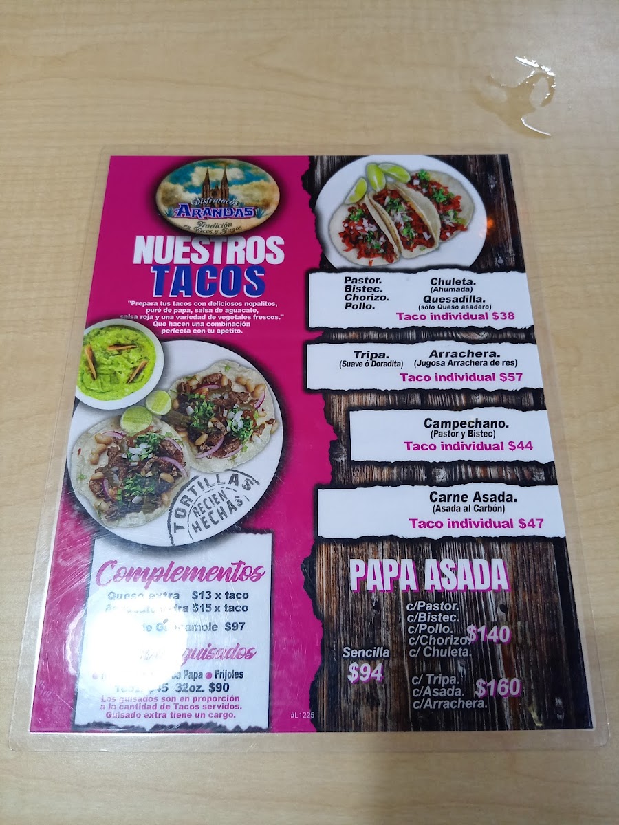 Taqueria y Desayunos Arandas Menu - Image 1